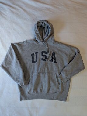 J. Galt Brandy Melville Oversized USA Graphic Hoodie Grey